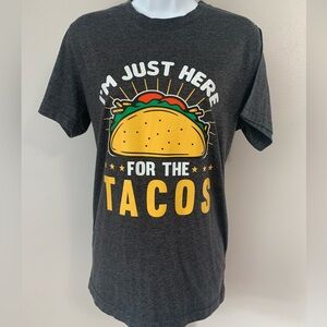 Birth Flowers Fun Gray T-Shirt with Taco Graphic